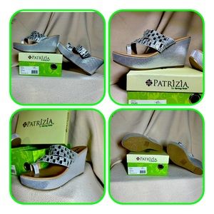 Bling! Patrizia chunk heel-clog, mirror like straps SZ 6.5 to 7 New in box